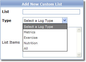 Record any data you like with custom lists
